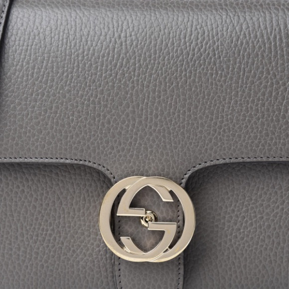 Gucci  Dollar Calfskin Interlocking G Top Handle Shoulder Bag Loess - Picture 12 of 16